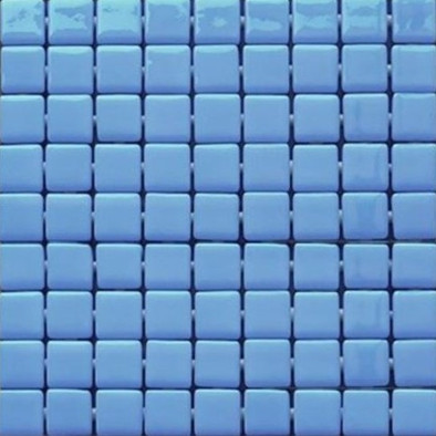 Мозаика Ezarri 2550-В стекло 31.3х49.5 см глянцевая чип 25х25 мм, голубой