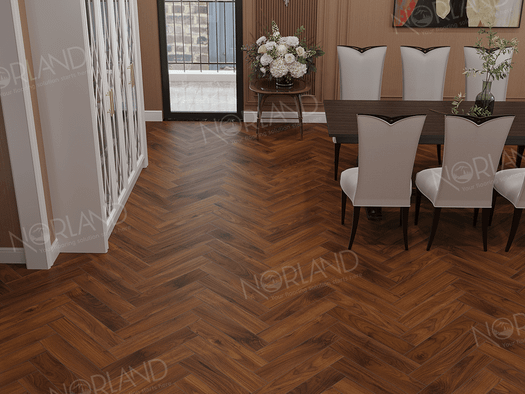 Ламинат Norland Elegant Herringbone LF303-19 Орех Кипр 600х100х8 8 мм 33 класс с фаской