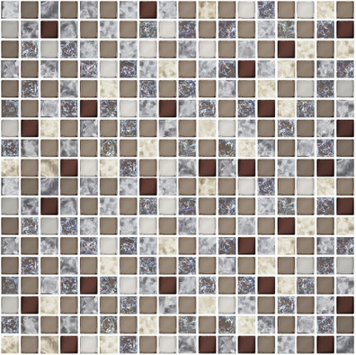 Мозаика Terrazzo керамика 30x30 см глянцевая, бежевый, коричневый, серый 587603001