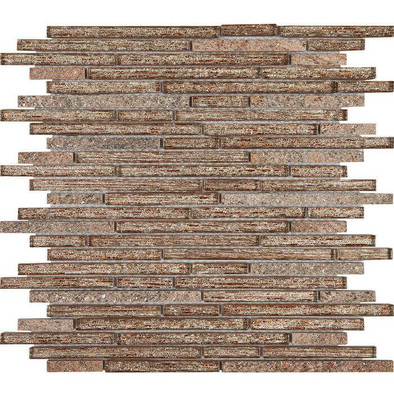 Мозаика NZ001 стекло+камень 30x30 см глянцевая, бронза