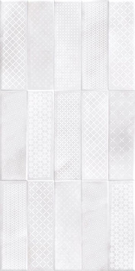 Настенная плитка облицовочная рельеф кирпичи декорированная светло-серый (CSL524D) 29,8x59,8 глянцевая керамическая