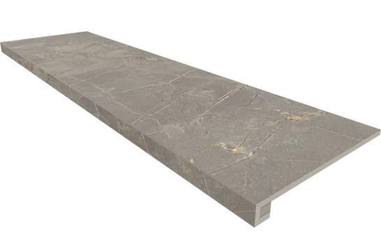 Комплект (Ступень BR03 (33x120) неполированная (прямоугол. бортик) без насечек + Подступенок (14,5x120)) керамогранит 67324