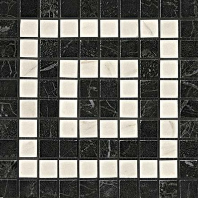 Вставка Marvel Noir/Cremo Angolo Mosaico керамогранит