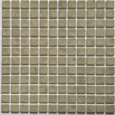 Мозаика Pixmosaic PIX780 из стекла, чип 23x23 мм, сетка 300х300x4 мм матовая бежевый