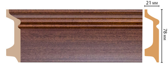 Плинтус напольный D122-75 ДМ Decomaster (78х21х2400 мм)