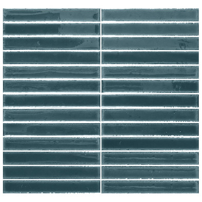 Мозаика Short Stick Pacific керамика 28х30 см Amadis Fine Tiles глянцевая чип 20х150 мм, синий 8436552229415