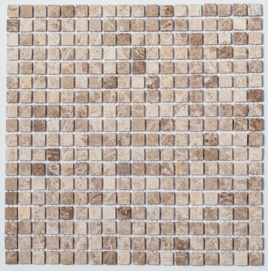 Мозаика K-737 мрамор 30.5х30.5 см матовая чип 15х15 мм, коричневый