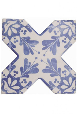 Керамогранит Cevica Beсolors Cross Dec. Stencil Electric Blue 13.25х13.25 матовый