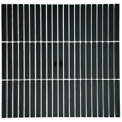 Мозаика Marble Mosaic Kit-Kat Black керамика 28.2х29.4 см полированная чип 12x92 мм, черный