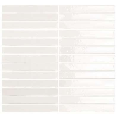 Мозаика Short Stick Blanco Multitono керамика 28х30 см Amadis Fine Tiles глянцевая чип 20х150 мм, белый 8436552229385
