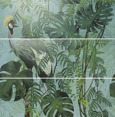 Панно Decor Set(3) ABC VirniaTurquoise 40x120 матовое керамическое