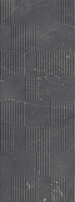 Настенная плитка Queens Marquina 45x120 Porcelanosa Nolita Nyc матовая, рельефная (структурированная) керамическая 38657