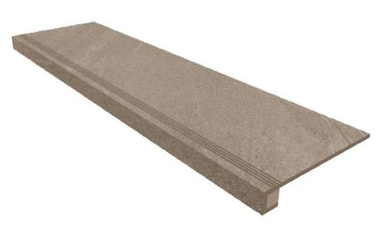 Комплект (Ступень GB02 (33x120) непол. (прямоугол. бортик) + Подступенок (14,5x120)) матовый