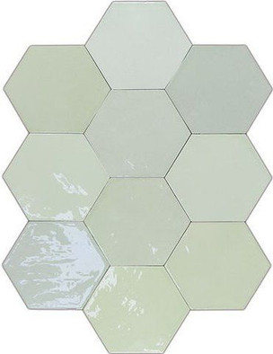 Настенная плитка Zellige Hexa Mint (122083) 10,8х12,4 Wow глянцевая керамическая