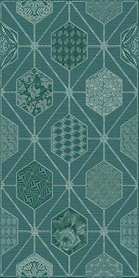 Декор Azori Devore Indigo Geometria 31,5х63, матовая керамический