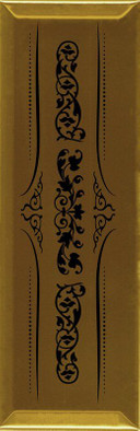 Декор Absolut Keramika Glass Decor Versalles Gold Negro 10x30, , глянцевый керамический фото Декор Absolut Keramika Glass Decor Versalles Gold Negro 10x30, , глянцевый керамический