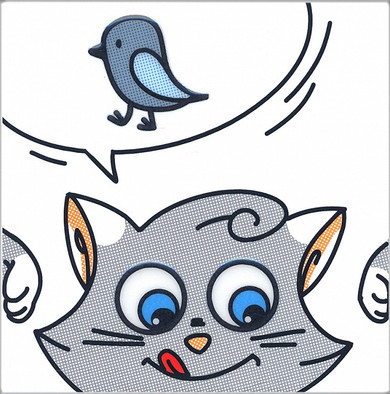 Декор NT/A134/5009 Кошки-Мышки. Птичка 20х20 Kerama Marazzi глянцевый керамический