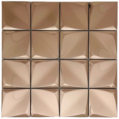 Мозаика Marble Mosaic Origami Rose нержавеющая сталь 30х30 см 3D чип 75х75 мм, медь