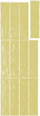 Настенная плитка Music Lemon Decor 7.5x30 глянцевая, рельефная (структурированная) керамическая