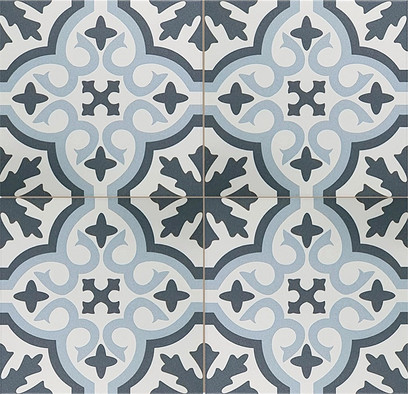 Керамогранит Venice Sky Blue Black Pre-cut 45x45 Etili Seramik матовый напольный