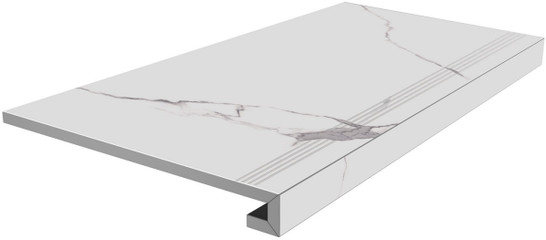 Ступень фронтальная SG849992R/GCF клееная Монте Тиберио Белый лаппатированный 33x80x0,9 керамогранит Kerama Marazzi