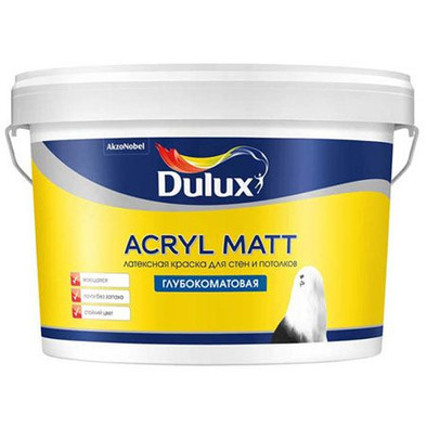 Dulux Acryl Matt краска латексная для стен и потолков, глубокоматовая, база BW (2.25л)