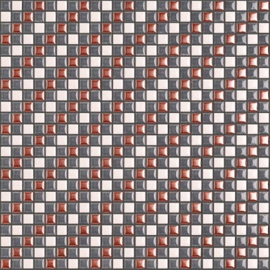 Мозаика Diago001 керамика 30х30 см Appiani Texture матовая чип 12х12 мм, белый, красный, серый