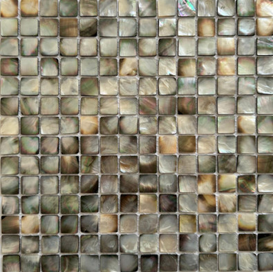 Мозаика Pixmosaic PIX774 из натурального перламутра, 30.5х30.5 см глянцевая чип 20x20 мм, бежевый, коричневый