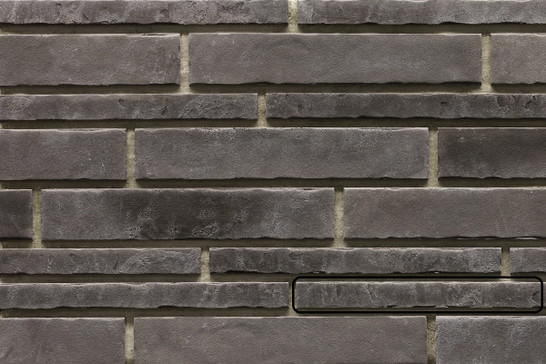 Настенная плитка Рядовой элемент Кирпич Новая Англия 30.26.Р(35), шов 10, Графитовый 3.5х40 Феодал матовая керамическая 00000040160
