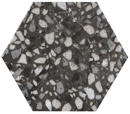Керамогранит Terazzo Black 23x27 универсальный матовый