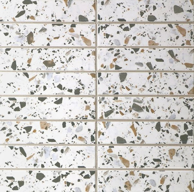 Мозаика Terrazzo Color керамогранит 28х29.5 см матовая чип 32.5х145 мм, бежевый, белый, серый