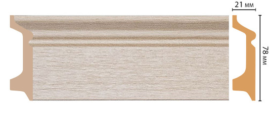 Плинтус напольный D122-71 ДМ Decomaster (78х21х2400 мм) 