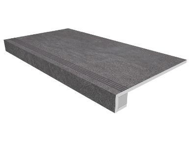 Комплект (Ступень SR06 (33x120) непол. (прямоугол. бортик) + Подступенок (14,5x120)) матовый