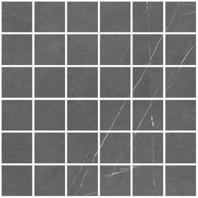 Мозаика Allure Mosaic 55 Anthracite Soft 30x30 керамогранит Living Ceramics матовая чип 55х55 мм, черный LV11137
