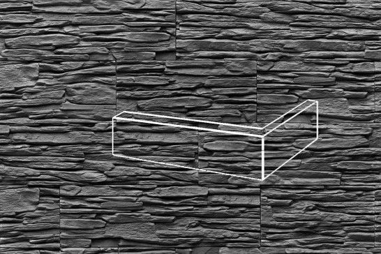 Угловой элемент Выветренный сланец без шва, Графитовый 8.8х17 Феодал рельефная 00000040728