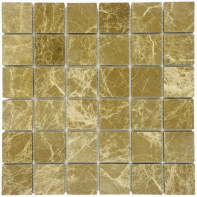 Мозаика Marble Mosaic Emperador light Pol камень 30.5х30.5 см полированная чип 48х48 мм, бежевый, коричневый