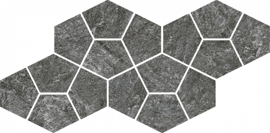 Мозаика Italon Magma Graphite Mosaico Prism керамогранит 20.5х41.3 см матовая серый 620110000248