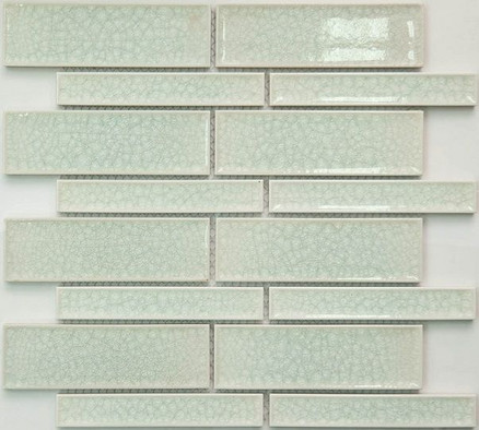 Мозаика R-301 керамика 29.7х30 см глянцевая чип 23х145, 45х145 мм, белый