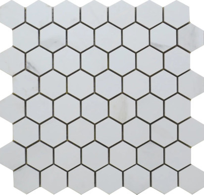 Мозаика SyrosWhiteHex.17,5x20,2 керамогранит матовая, белый