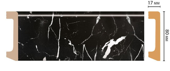 Плинтус напольный D235-78 ДМ Decomaster (80х17х2400 мм)