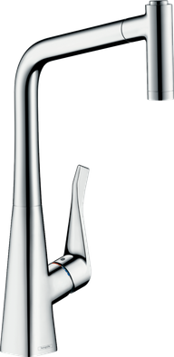 Смеситель Hansgrohe Metris для кухни с выдвижным изливом фото Смеситель Hansgrohe Metris для кухни с выдвижным изливом
