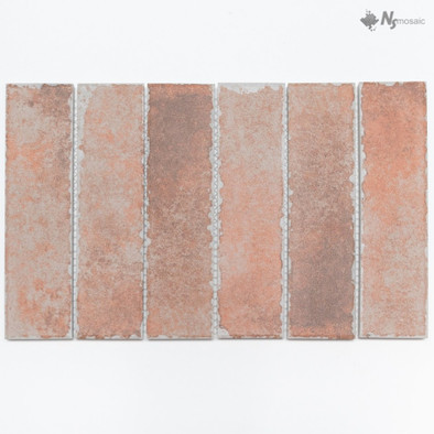 Мозаика NSmosaic R-368 керамика матовая 19.8х30.6 см чип 48х195 мм, красный