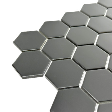 Мозаика Marble Mosaic Hex Ceramic Black керамика 28.2х32.5 см матовая чип 51x59 мм, черный