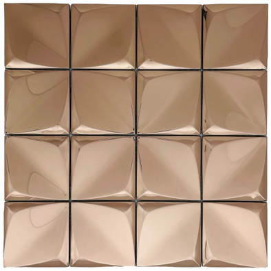 Мозаика Marble Mosaic Origami Rose нержавеющая сталь 30х30 см 3D чип 75х75 мм, медь