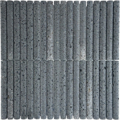 Мозаика Marble Mosaic Lava Bars мрамор 30.5х30.5 см матовая чип 15х151 мм серый