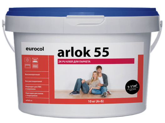 Клей Arlok 55 двухкомпонентный полиуретановый для массивной доски и готового паркета 10 кг фото Клей Arlok 55 двухкомпонентный полиуретановый для массивной доски и готового паркета 10 кг