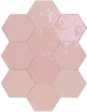 Настенная плитка Zellige Hexa Pink (122082) 10,8х12,4 Wow глянцевая керамическая