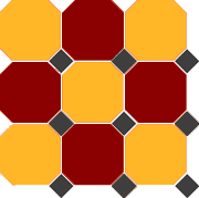 Керамогранит 4421/20 OCT14-B Brick Red 20 Ochre Yellow 21 OCOctagonTAGON/Black 14 Dots 30x30 Top Cer матовый напольная плитка А001138