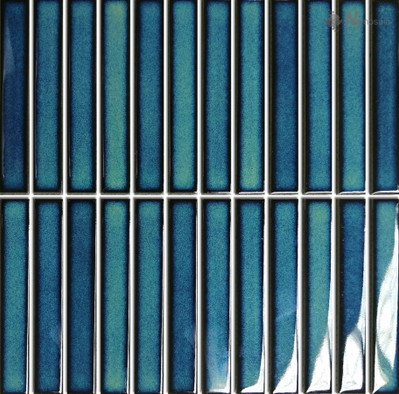 Мозаика R-353 керамика глянцевая 29.6х30 см NSmosaic Rustic Series чип 22х145 мм, синий