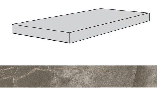 Ступень угловая Allure Grey Beauty Scalino Angolare Dx 33x120 Lap/Аллюр Грей Бьюти Dx 33х120 керамогранит фото Ступень угловая Allure Grey Beauty Scalino Angolare Dx 33x120 Lap/Аллюр Грей Бьюти Dx 33х120 керамогранит
